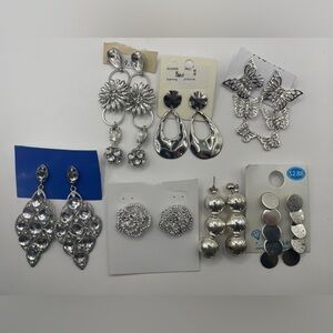 Silver Tone Earring Set